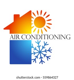 Air conditioning design for business, vector