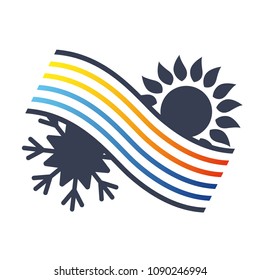 Air conditioning design sun and snowflake for business