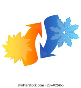 Air conditioning emblem for business, vector