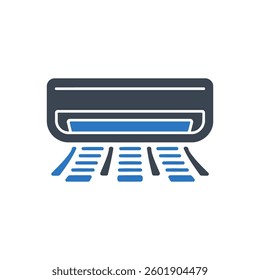 Air Conditioning Flow Icon On White Background