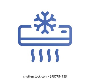 Air conditioning with flows of cold air icon vector illustration.