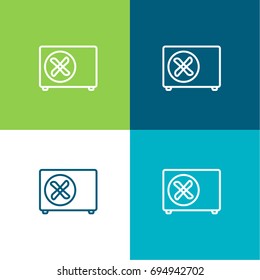 Air conditioning green and blue material color minimal icon or logo design