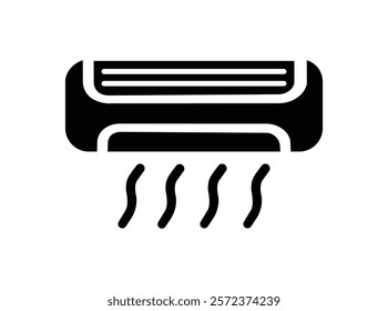 Air conditioning Heating and Cooling black  white icon set. winter simple line user interface vector.  collection  Air Conditioner icon design AC icon set. Outline a