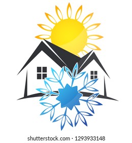 Air conditioning heating and cooling symbol for business