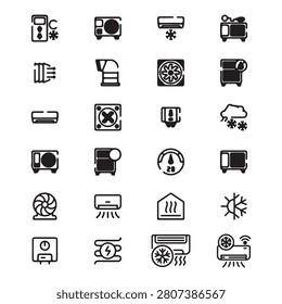 Air Conditioning and Heating Icons Set