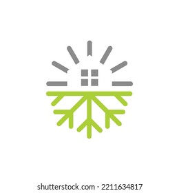 Air conditioning and air heating logo design