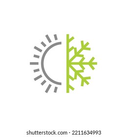 Air conditioning and air heating logo design