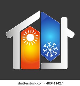 Air conditioning at home for business vector