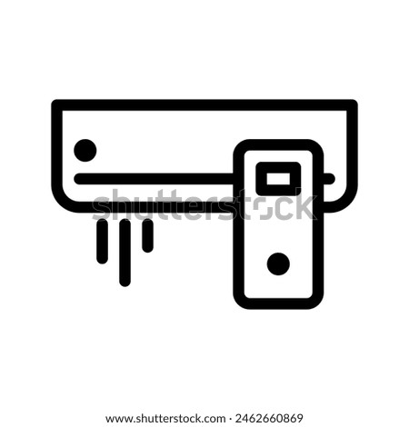 Air conditioning icon. ac symbol icons with remote outline design. Vector Illustrations.