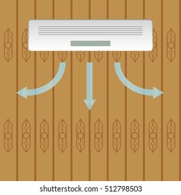 Air Conditioning, icon Air Conditioning, cleaning. Flat design, vector.