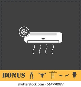 Air Conditioning Icon Flat. Simple Vector Symbol And Bonus Icon