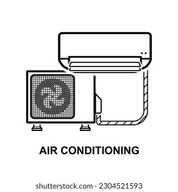 Air conditioning icon isolated on background vector illustration.