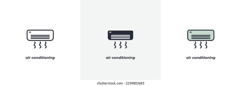 air conditioning icon. Line, solid and filled outline colorful version, outline and filled vector sign. Idea Symbol, logo illustration. Vector graphics