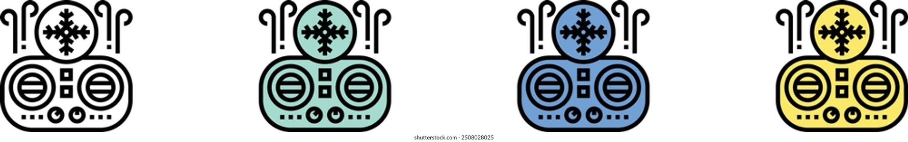 air conditioning icon. Outline, Green, Blue and Yellow Style Design Isolated On White Background