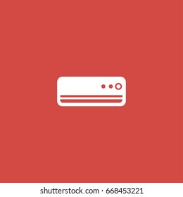 air conditioning icon. sign design. red background