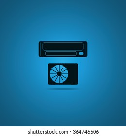 Air conditioning icon. Split system illustration.