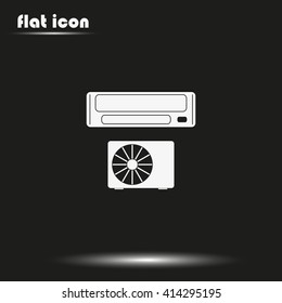 Air conditioning icon. Split system illustration.