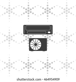 Air conditioning icon. Split system illustration.