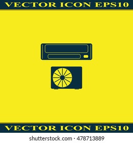 Air conditioning icon. Split system illustration.