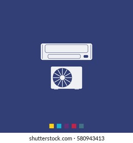 Air conditioning icon. Split system illustration.