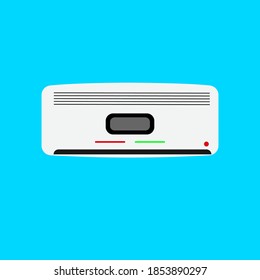 air conditioning icon in style flat on blue fon