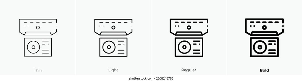 air conditioning icon. Thin, Light Regular And Bold style design isolated on white background