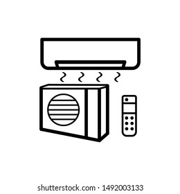air conditioning icon trendy flat design