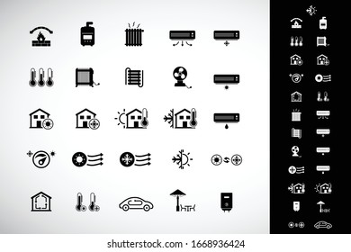 Air Conditioning Icons. Heating and cooling equipment.