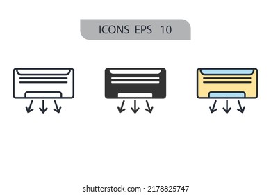 air conditioning icons  symbol vector elements for infographic web