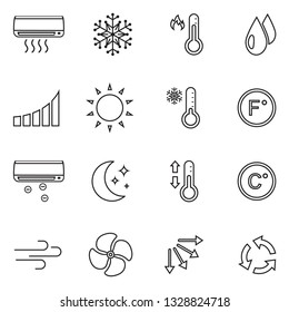 Air Conditioning Icons. Thin Line Design. Vector Illustration.