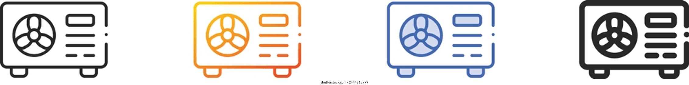 air conditioning icon.Thin Linear, Gradient, Blue Stroke and bold Style Design Isolated On White Background