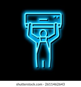 air conditioning installation neon light sign vector. air conditioning installation illustration