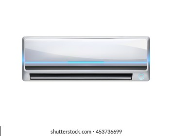 Air conditioning isolated on white background. conditioner system realistic vector object on white background