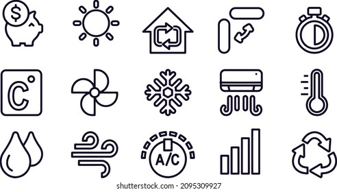 Air Conditioning Line Icons vector design 
