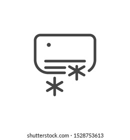 Air conditioning linear icon for hotels, motels, inns, apartments, store sites, mobile applications and print production. Vector illustration isolated on white background
