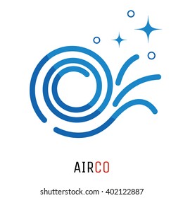 Air Conditioning Logo Concept. Fresh Clean Air Fan Vector Logotype Template For Business.