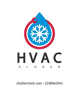 Logotipo de aire acondicionado, concepto de logotipo de HVAC