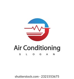 Logotipo de aire acondicionado, concepto de logotipo de HVAC