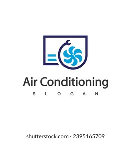Logotipo de aire acondicionado, concepto de logotipo de HVAC