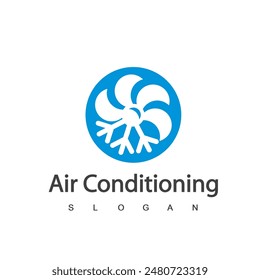 Logotipo del aire acondicionado, concepto del logotipo del HVAC