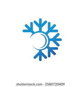 Air Conditioning Logo, HVAC Logo Concept with Fire Heating Cooling Snowflake Conditioning symbol