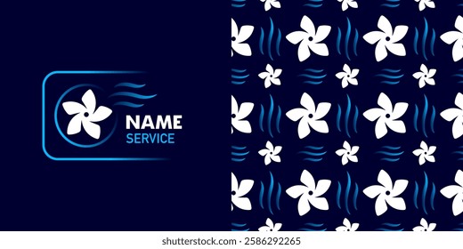 Air conditioning logo on a blue background 