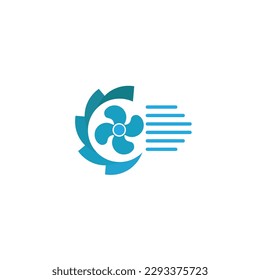 Air conditioning logo, ventilation system symbol