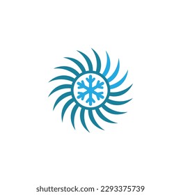 Air conditioning logo, ventilation system symbol