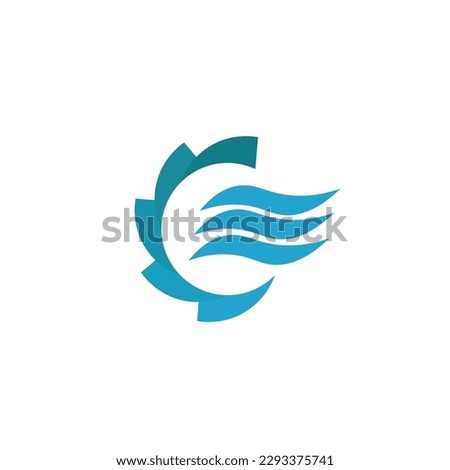 Air conditioning logo, ventilation system symbol