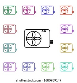 Air conditioning multi color style icon. Simple thin line, outline vector of technology icons for ui and ux, website or mobile application