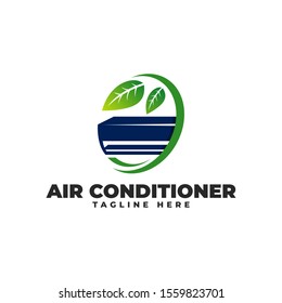 Air Conditioning Natural Fresh with Leaf Logo Vector Icon Illustration