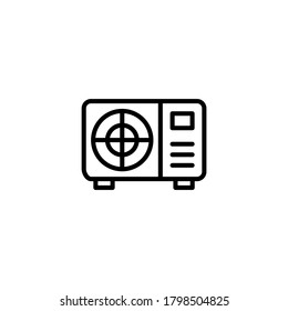 air conditioning outdoor unit icon  in black line style icon, style isolated on white background