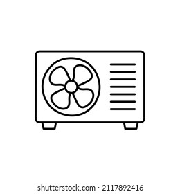 air conditioning outdoor unit icon in black line style icon, style isolated on white background