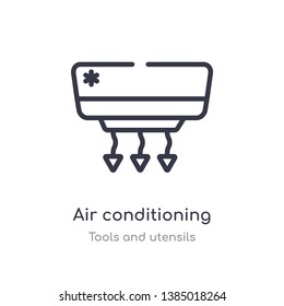 air conditioning outline icon. isolated line vector illustration from tools and utensils collection. editable thin stroke air conditioning icon on white background